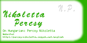 nikoletta percsy business card